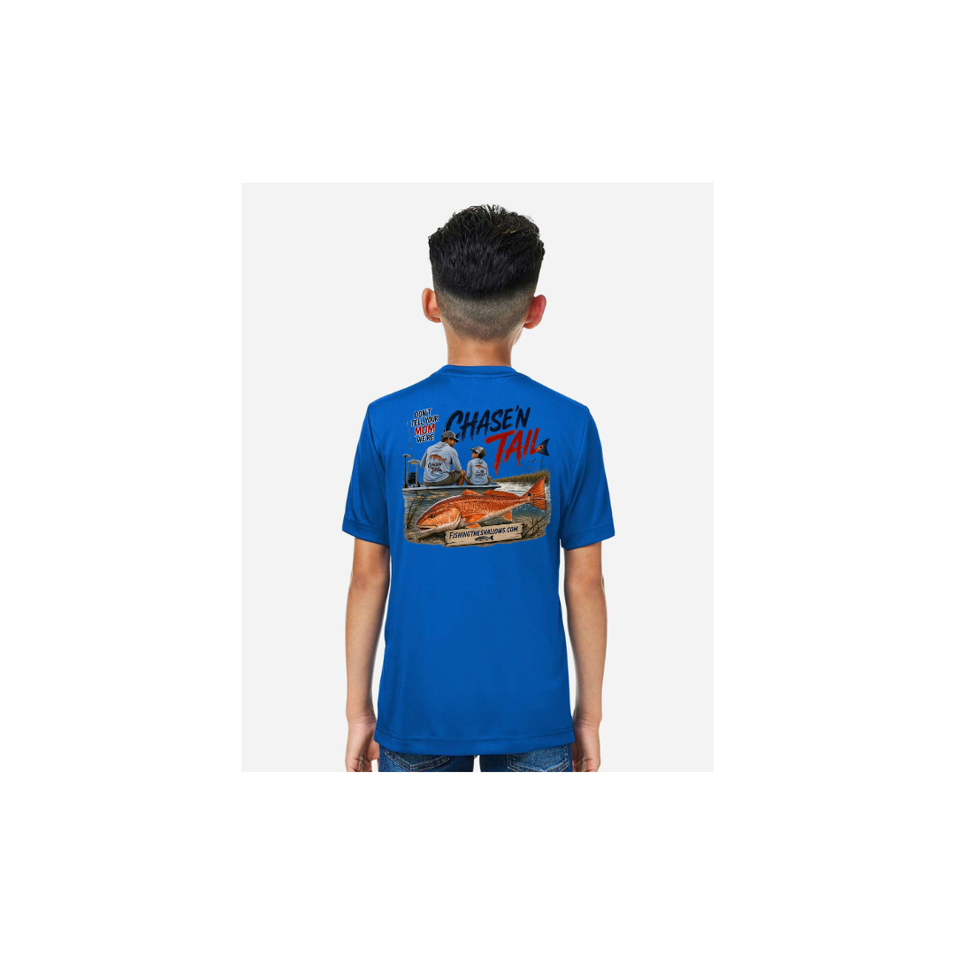 Dad and Son – Youth Short Sleeve in True Royal - back view