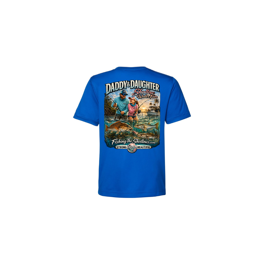 Daddy Daughter – Girls Short Sleeve in True Royal - back view