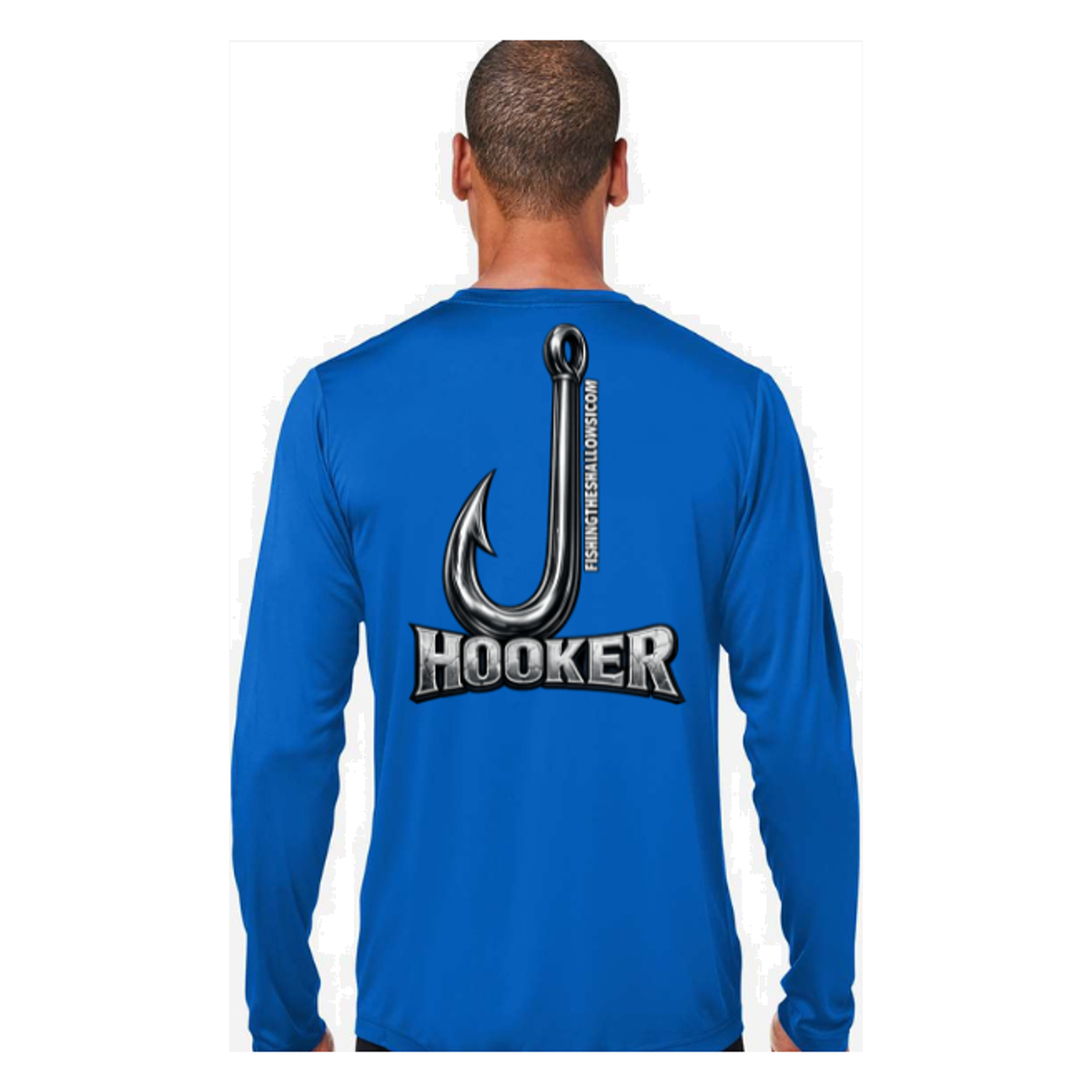 Hooker – Men's Long Sleeve in True Royal - back view
