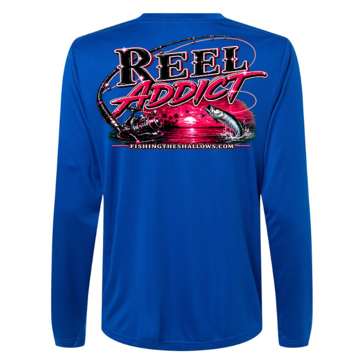 Reel Addict Pink – Women's Long Sleeve - True Royal - Back