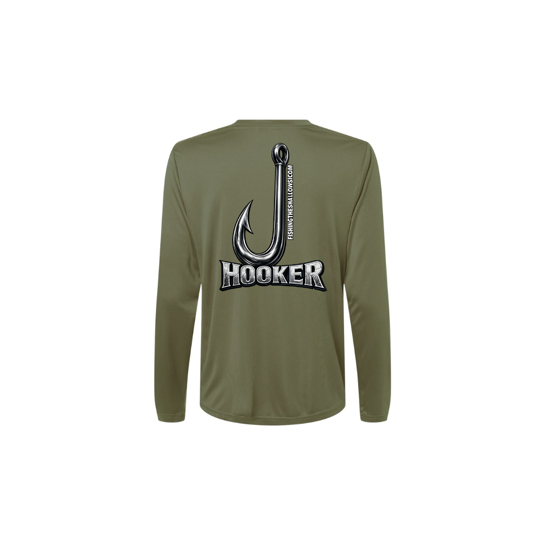 Hooker – Women's Long Sleeve in Military Green - back view