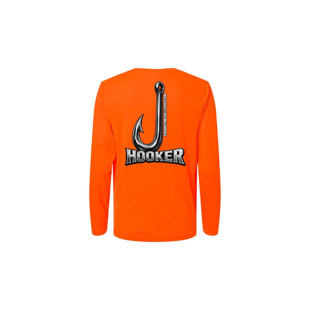 Hooker – Women's Long Sleeve in Safety Orange - back view