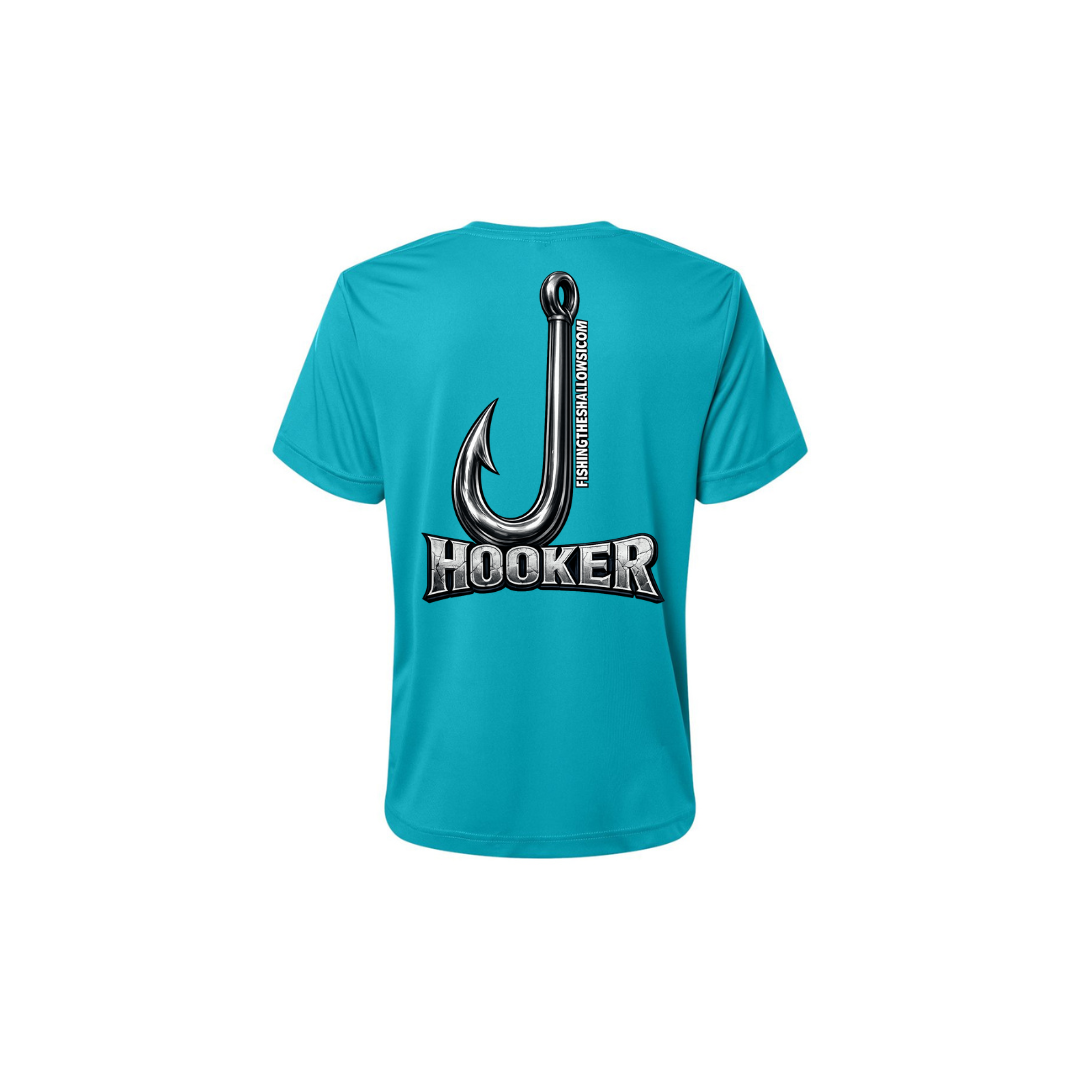 Hooker – Women's Short Sleeve in Clear Teal - back view