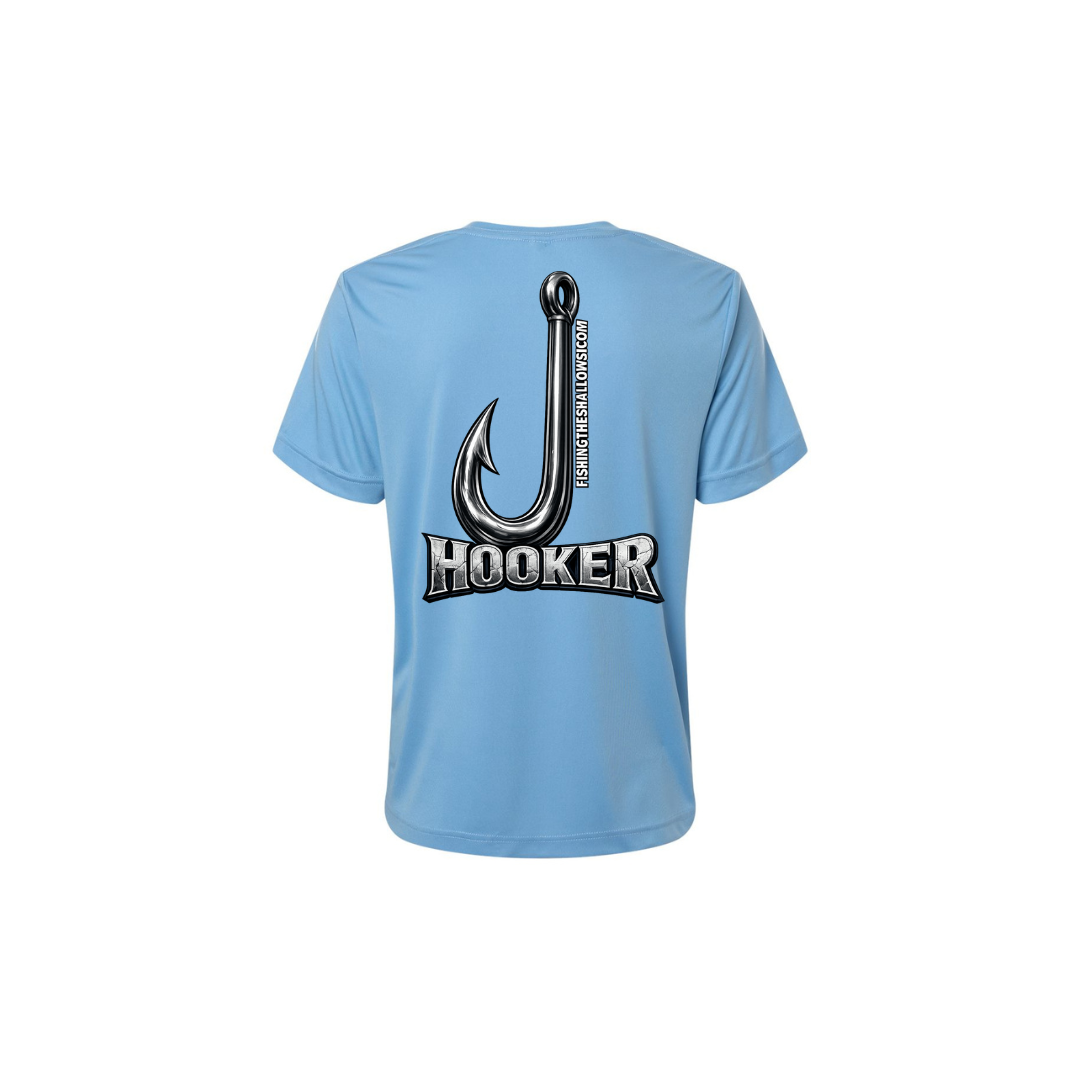 Hooker – Women's Short Sleeve in Columbia Blue - back view