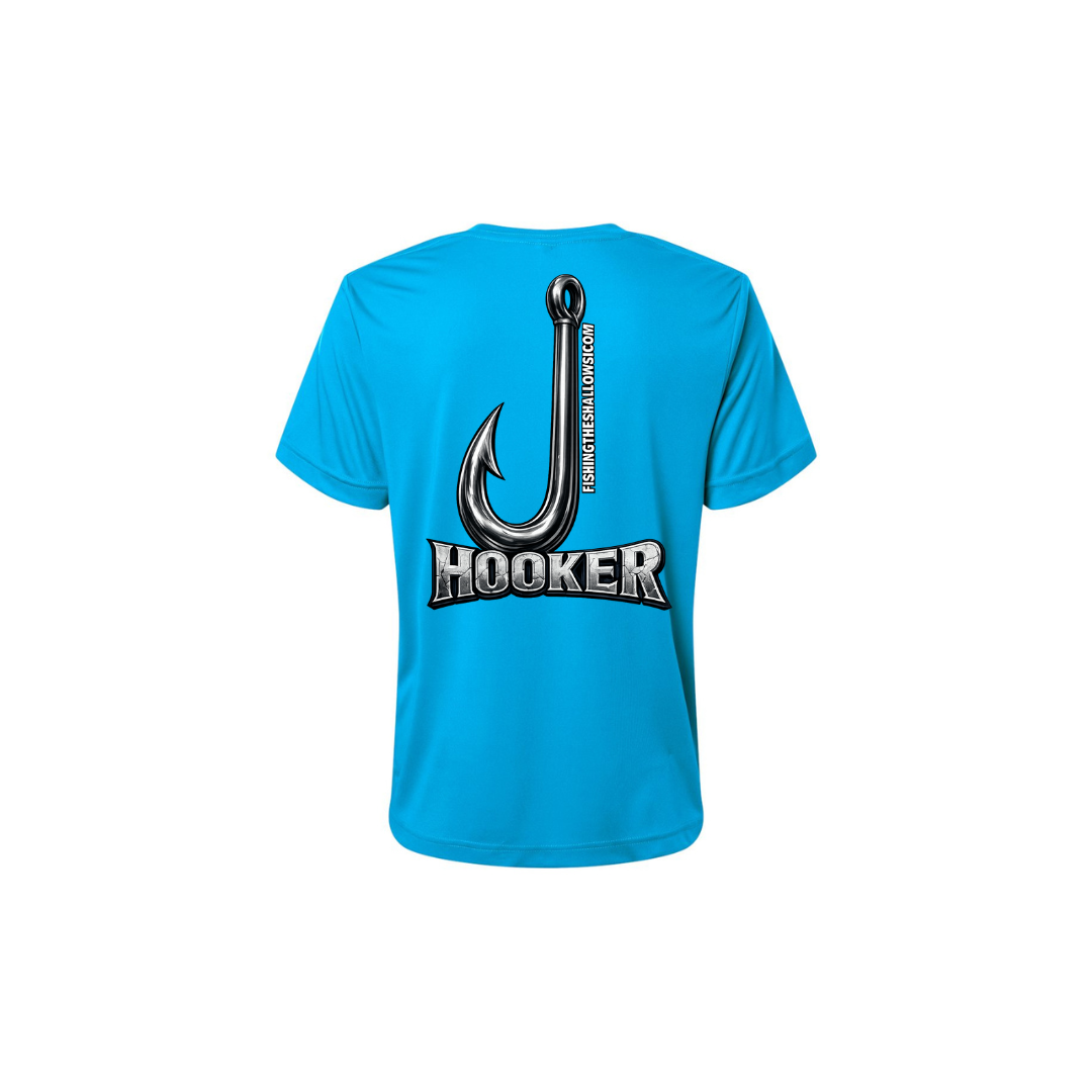 Hooker – Women's Short Sleeve in Electric Blue - back view