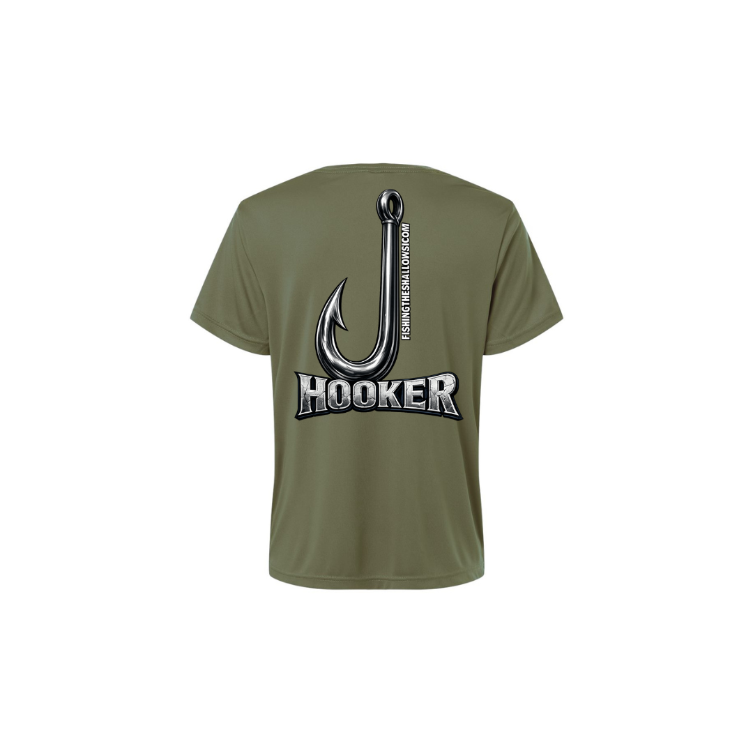 Hooker – Women's Short Sleeve in Military Green - back view