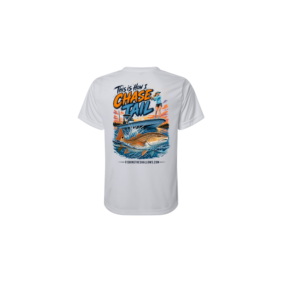 This Is How I Chase Tail – Women's Short Sleeve in Platinum - back view