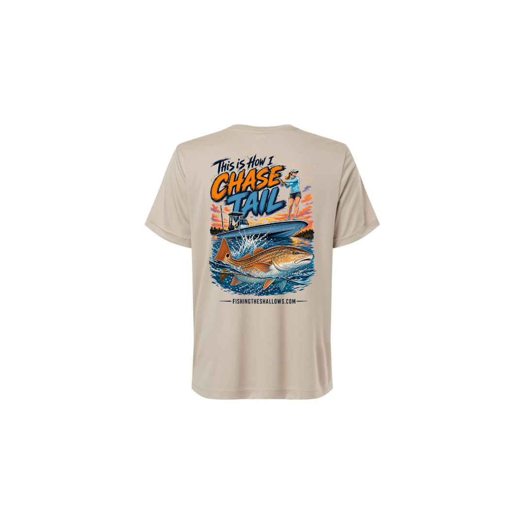 This Is How I Chase Tail – Women's Short Sleeve in Stone - back view