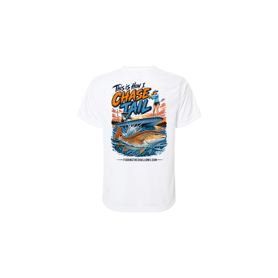 This Is How I Chase Tail – Women's Short Sleeve in White - back view