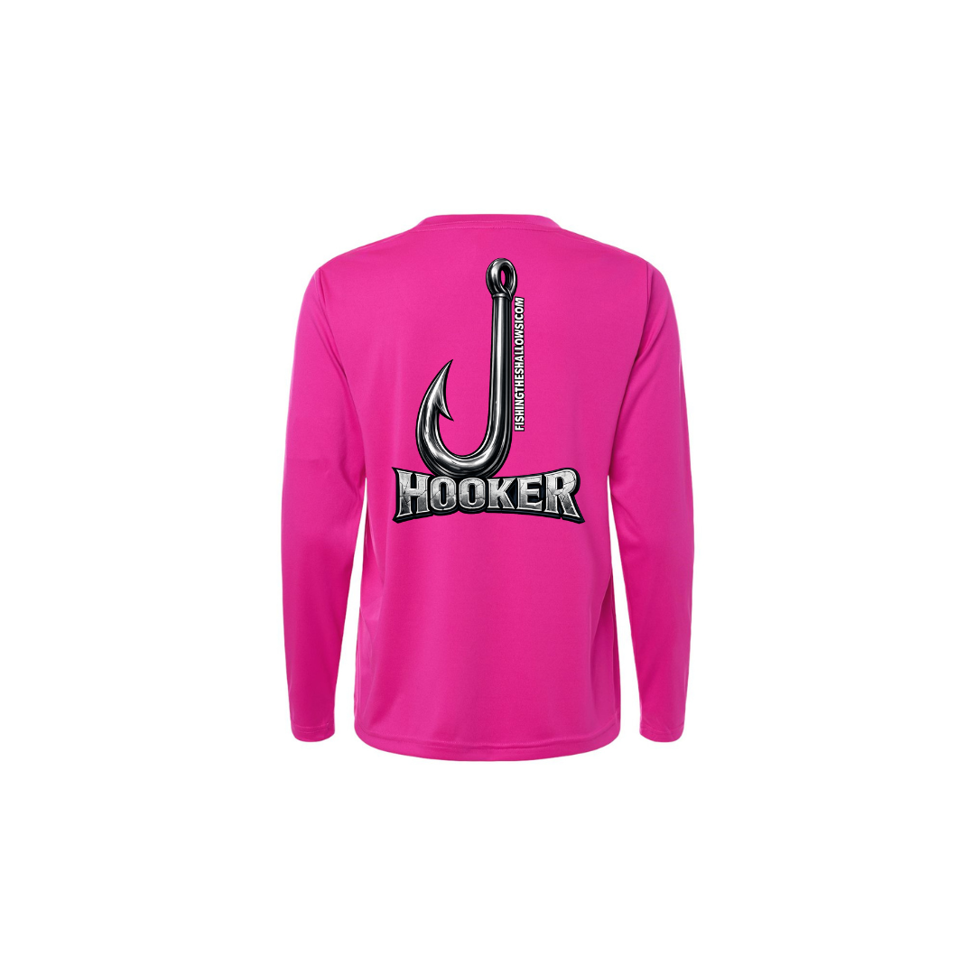 Hooker – Women's Long Sleeve in Bright Magenta - back view