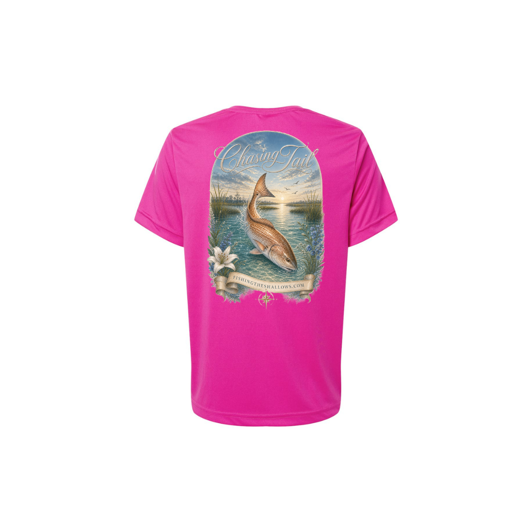 Diving Redfish – Women's Short Sleeve in Bright Magenta - back view