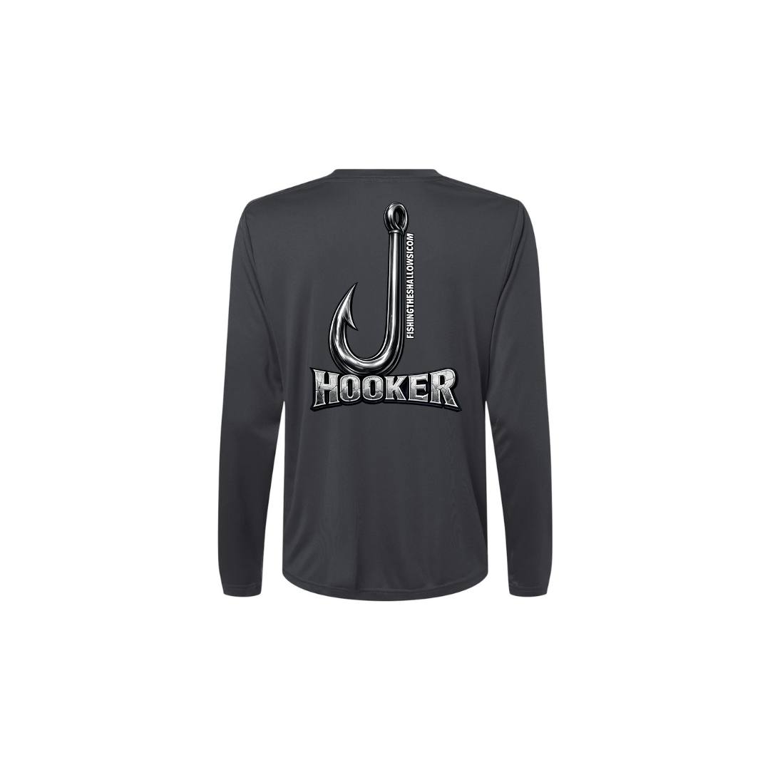 Hooker – Women's Long Sleeve in Carbon - back view