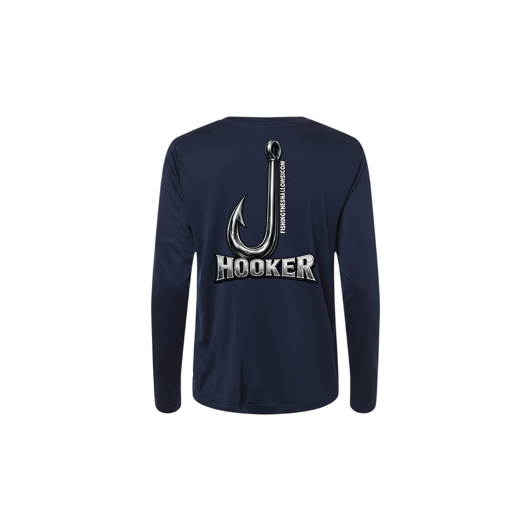 Hooker – Women's Long Sleeve in Classic Navy - back view