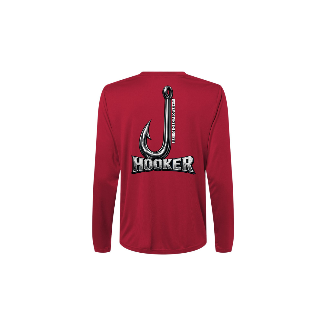 Hooker – Women's Long Sleeve in Classic Red - back view