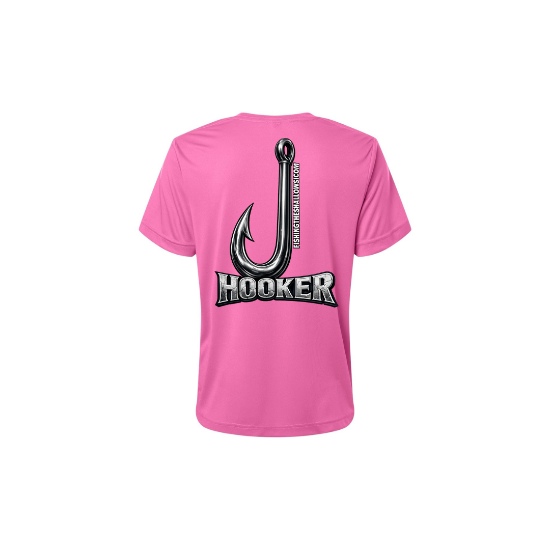 Hooker – Women's Short Sleeve in Charity Pink - back view