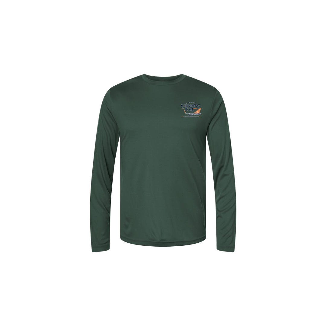 Dad and Son – Men's Long Sleeve in Forest - front logo view