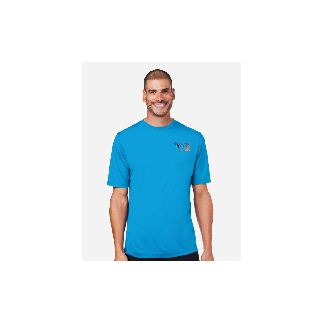 His Redfish – Men's Short Sleeve in Electric Blue - front logo view