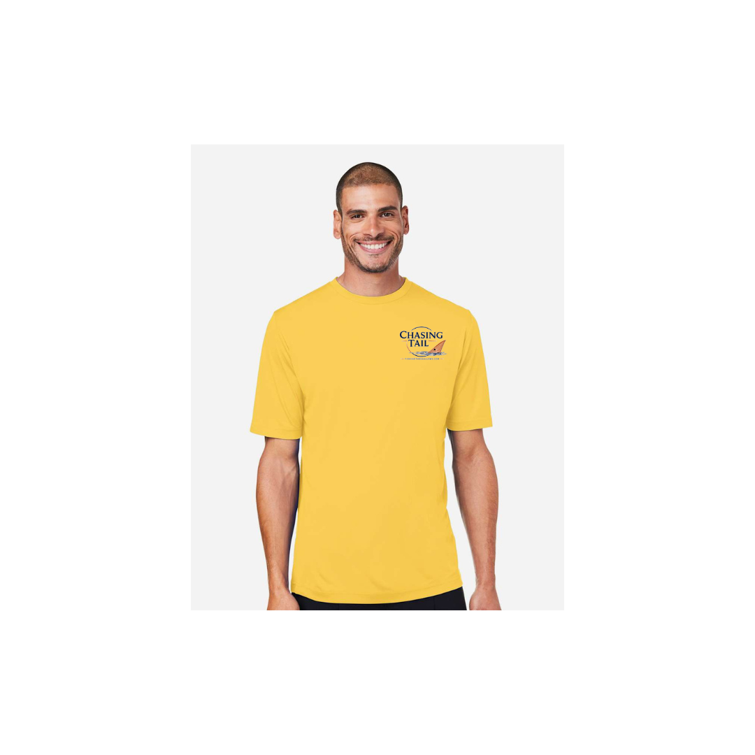 Dad and Son – Men's Short Sleeve in Campus Gold - front logo view