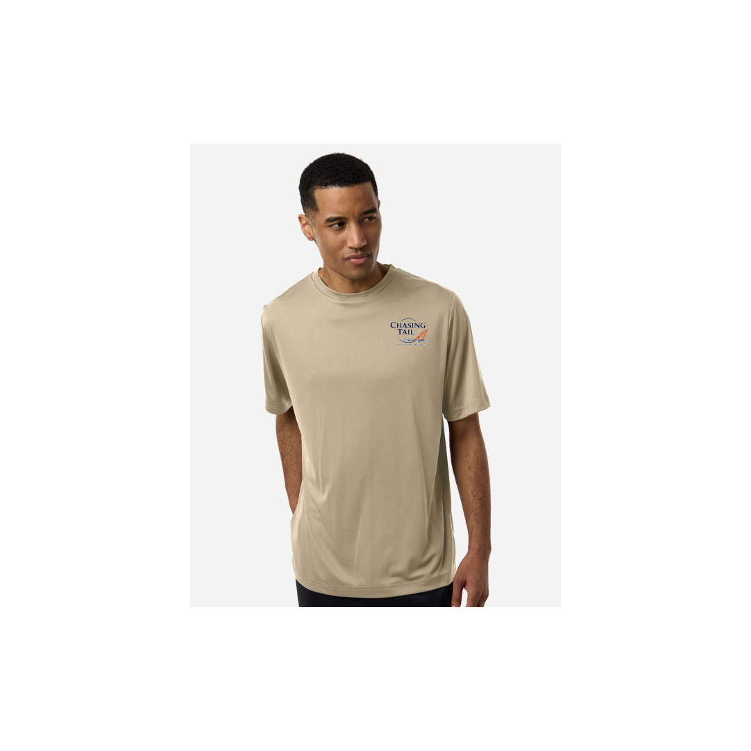 Dad and Son – Men's Short Sleeve in Desert Kahki - front logo view