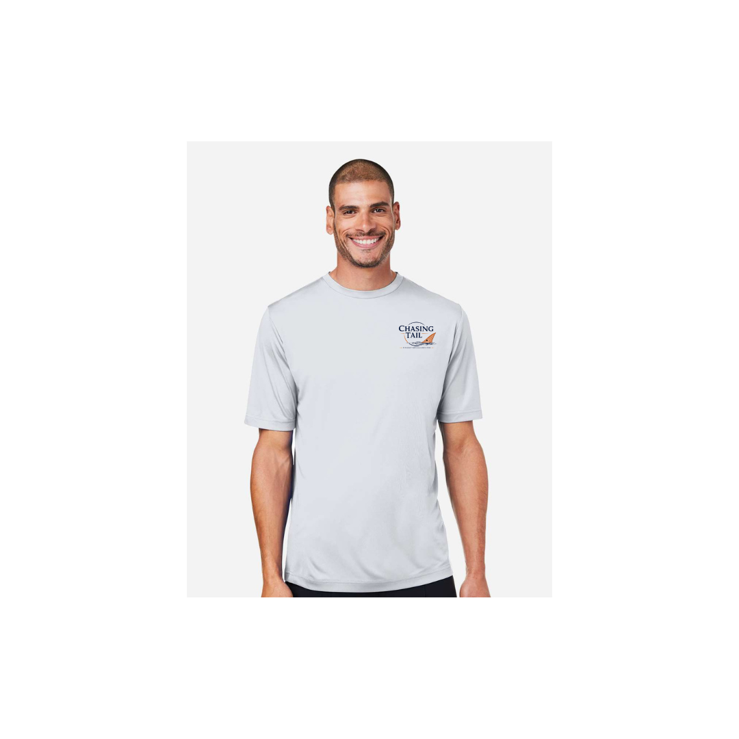 Dad and Son – Men's Short Sleeve in Platinum - front logo view