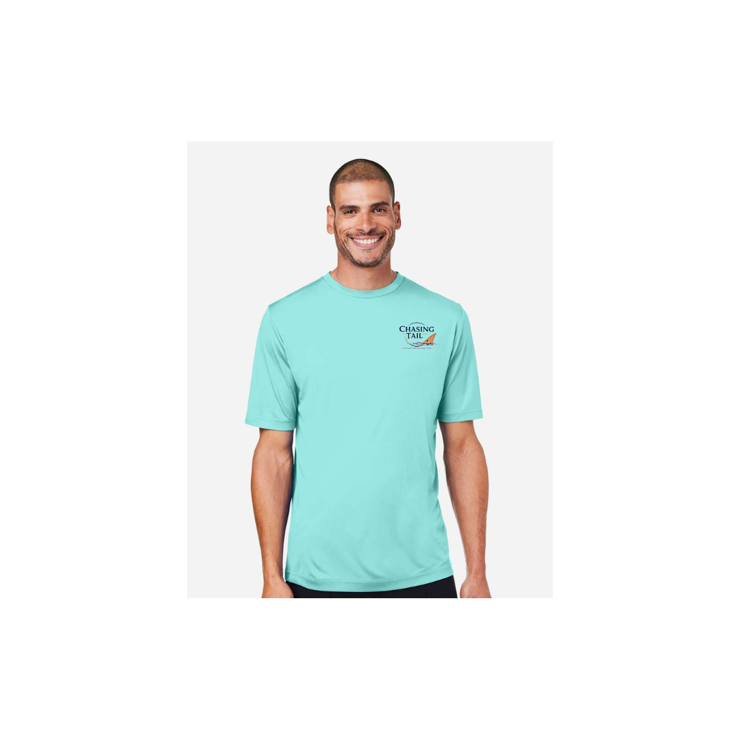 Dad and Son – Men's Short Sleeve in Sea Glass - front logo view