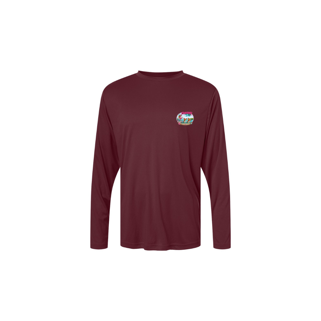 Girl Games – Girls Long Sleeve in Burgundy - front logo view