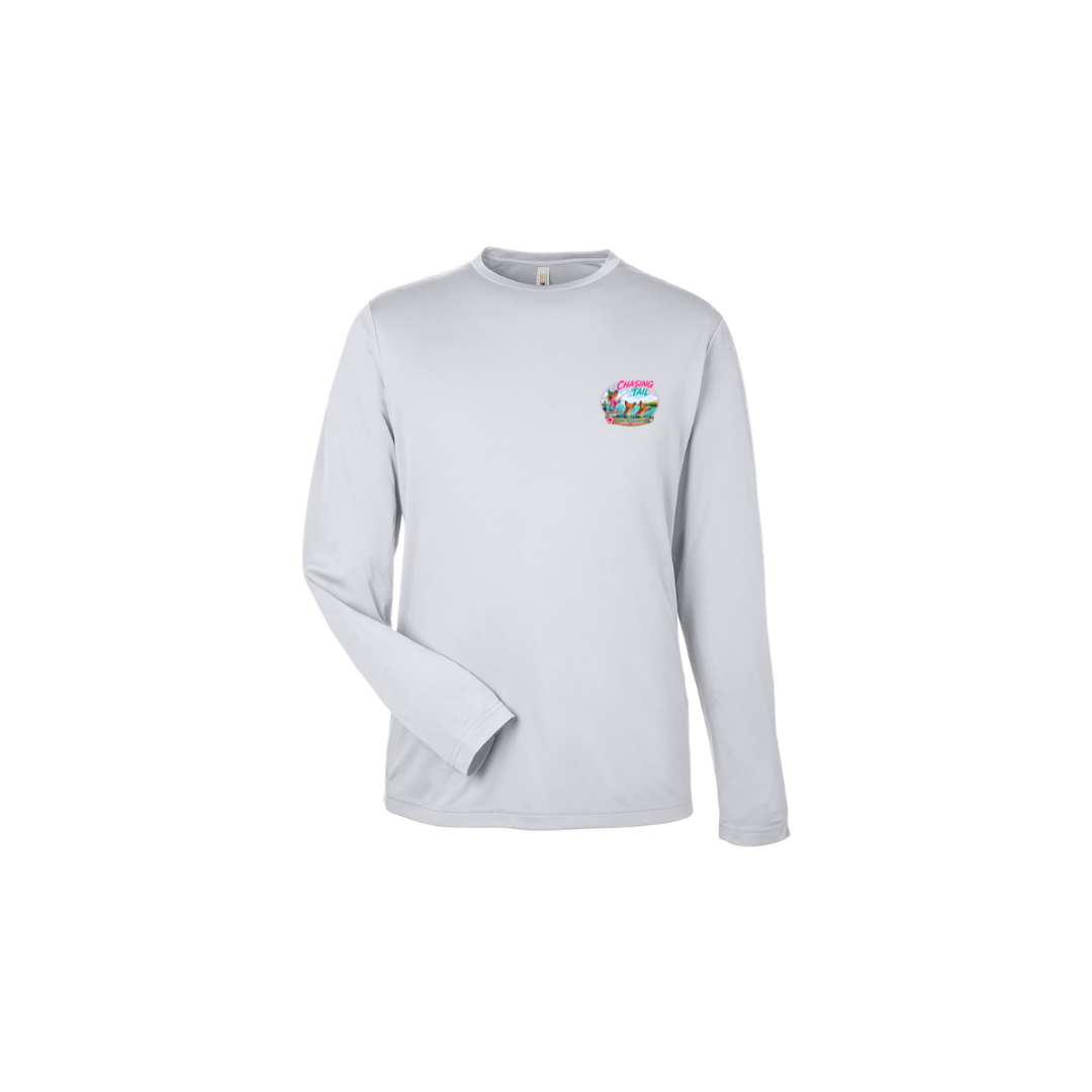 Best Friend Fishing – Girls Long Sleeve in Platinum - front logo view