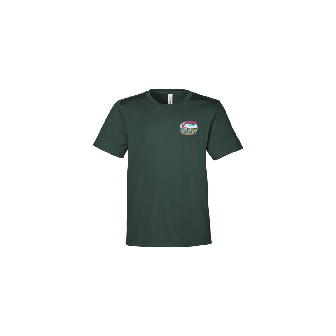 Girl Games – Girls Short Sleeve in Forest - front logo view