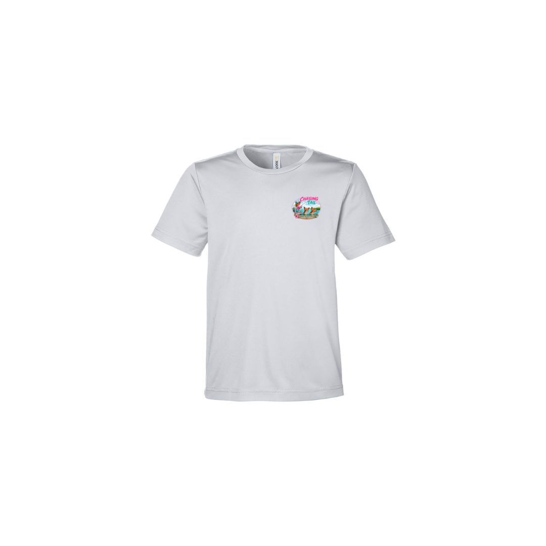 Best Friend Fishing – Girls Short Sleeve in Platinum - front logo view