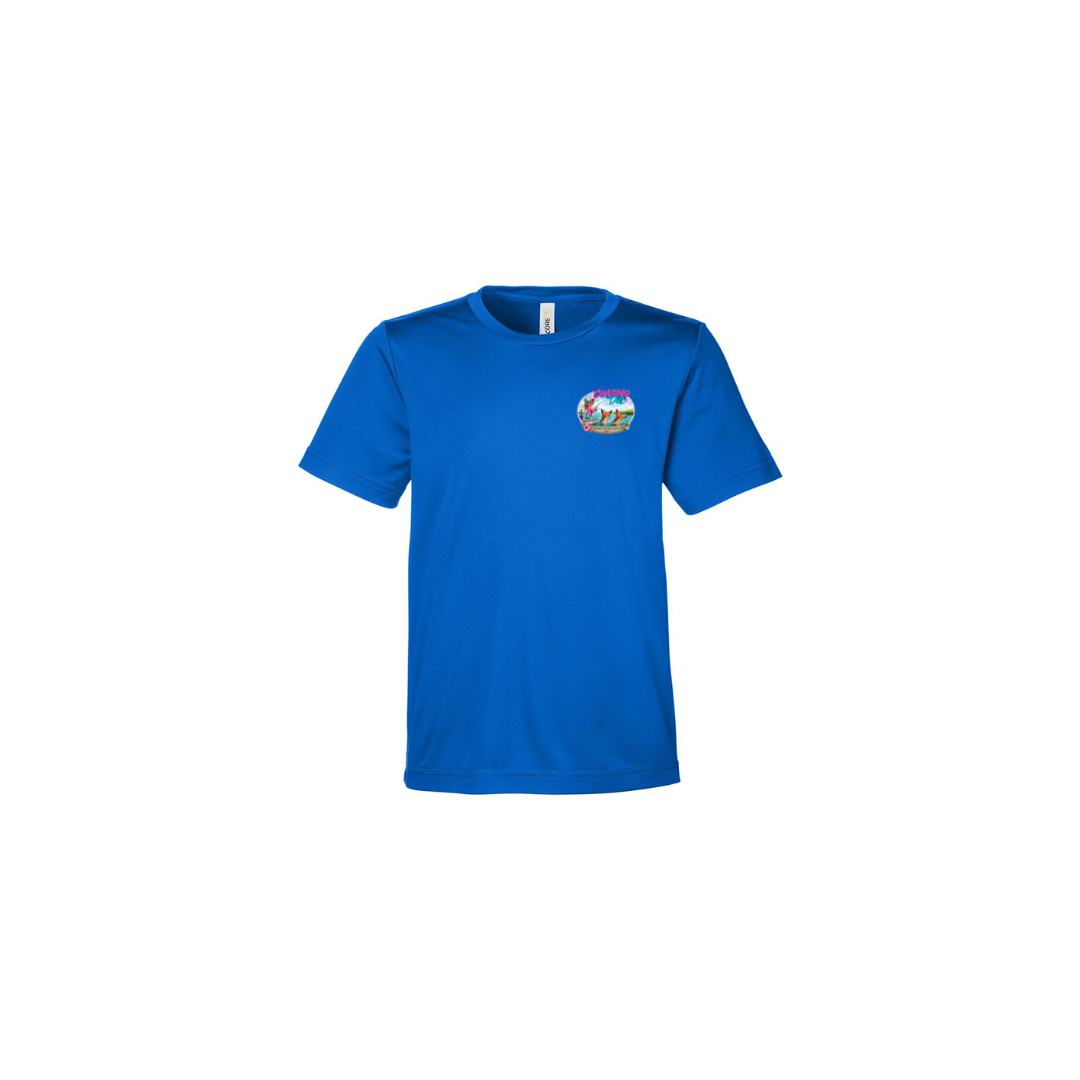 Best Friend Fishing – Girls Short Sleeve in True Royal - front logo view
