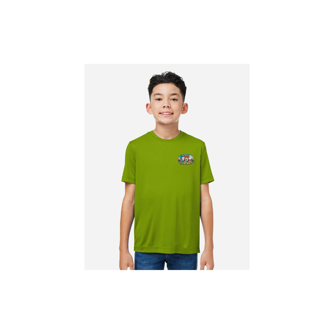 Youth Chasing Tail – Youth Short Sleeve in Acid Green - front logo view