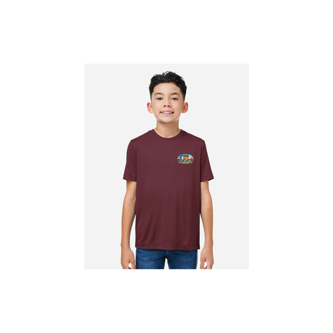 Youth Chasing Tail – Youth Short Sleeve in Burgundy - front logo view