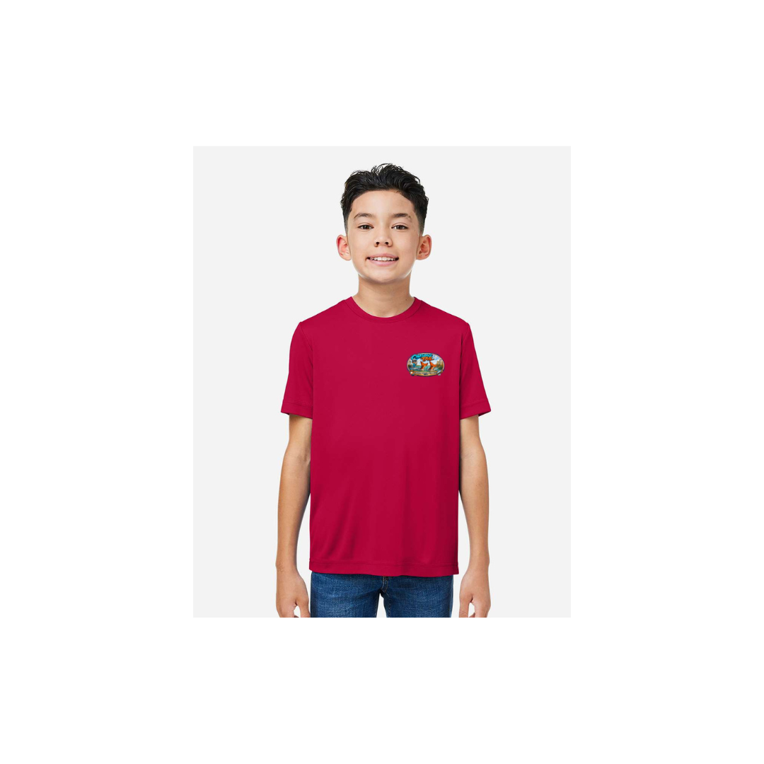 Youth Chasing Tail – Youth Short Sleeve in Classic Red - front logo view