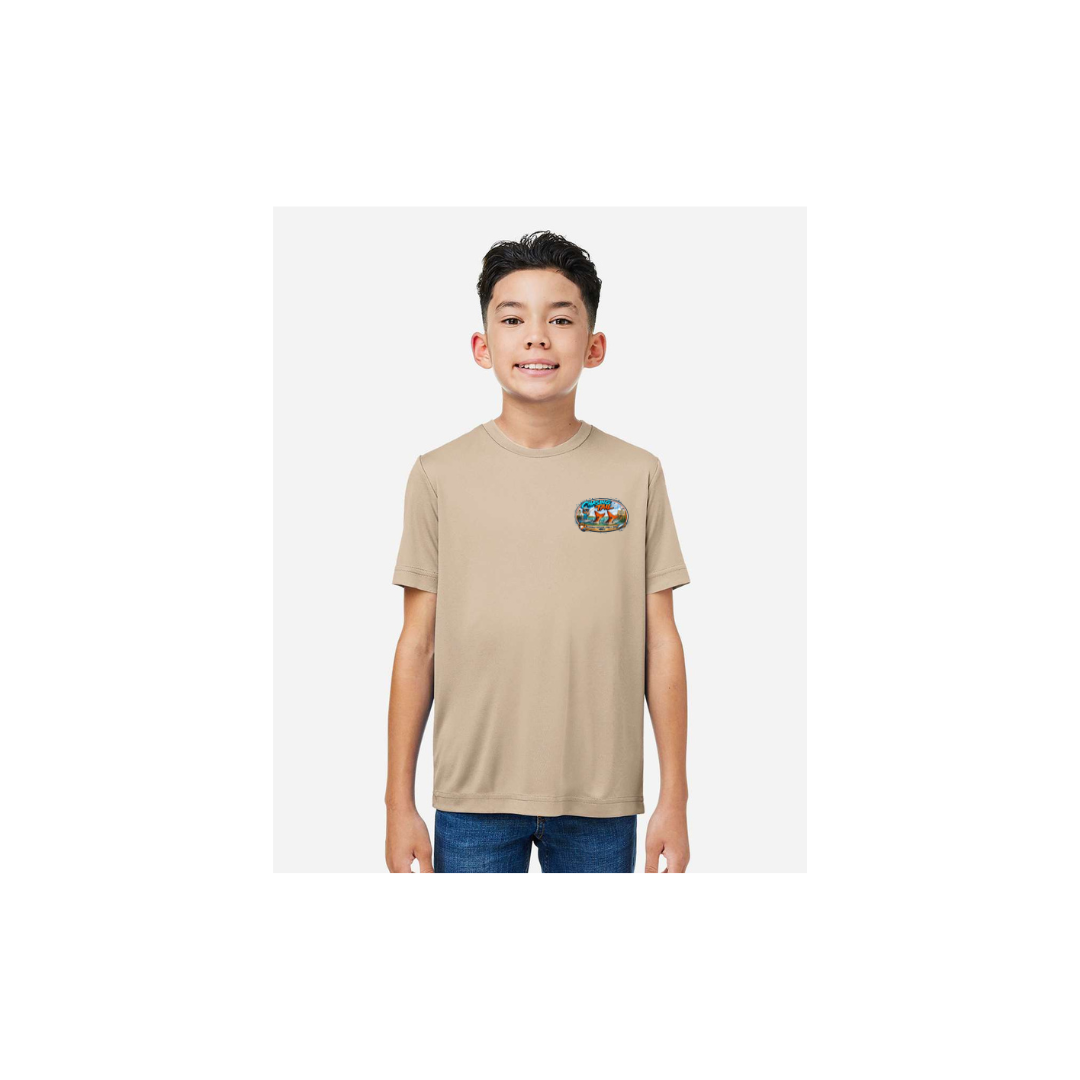 Youth Chasing Tail – Youth Short Sleeve in Stone - front logo view