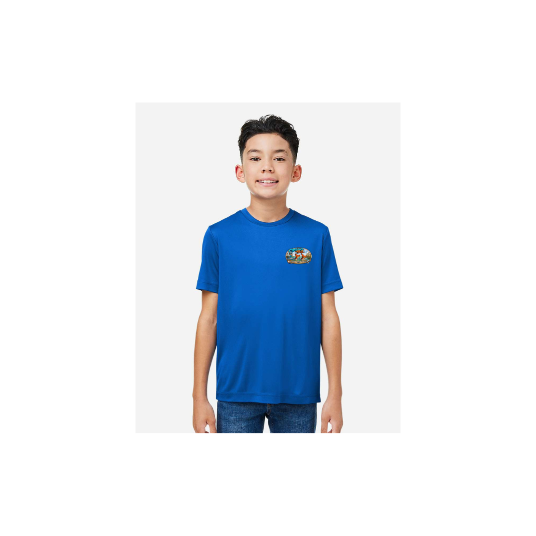 Youth Chasing Tail – Youth Short Sleeve in True Royal - front logo view