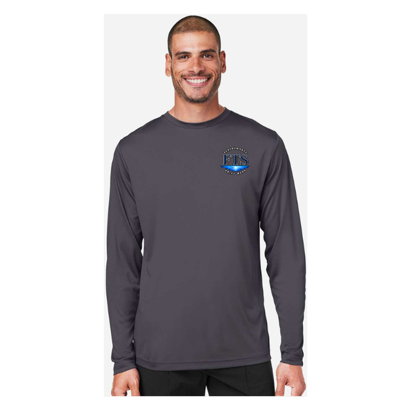 Reel Addict – Men's Long Sleeve - Carbon - Front