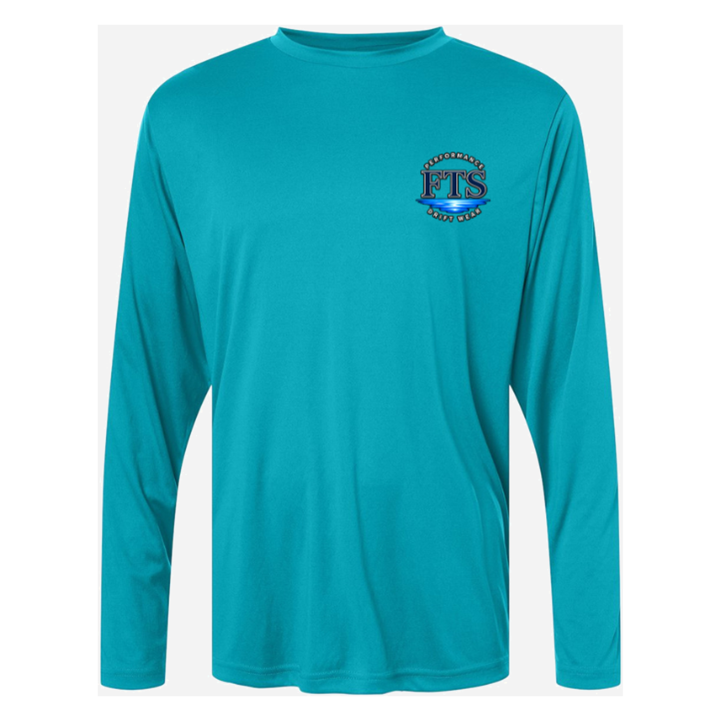 Reel Addict – Men's Long Sleeve - Clear Teal - Front