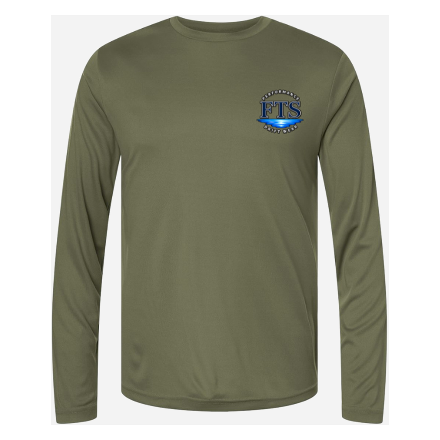 Reel Addict – Men's Long Sleeve - Military Green - Front