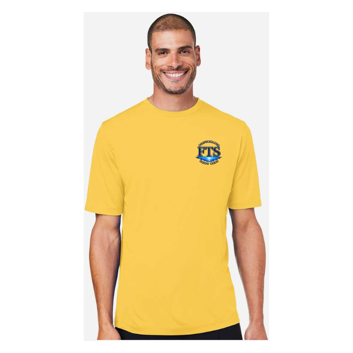 Reel Addict – Men's Short Sleeve - Campus Gold - Front