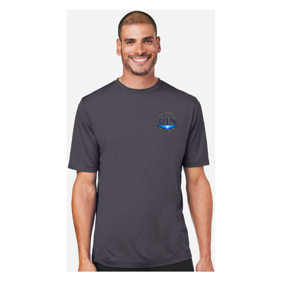 Reel Addict – Men's Short Sleeve - Carbon - Front
