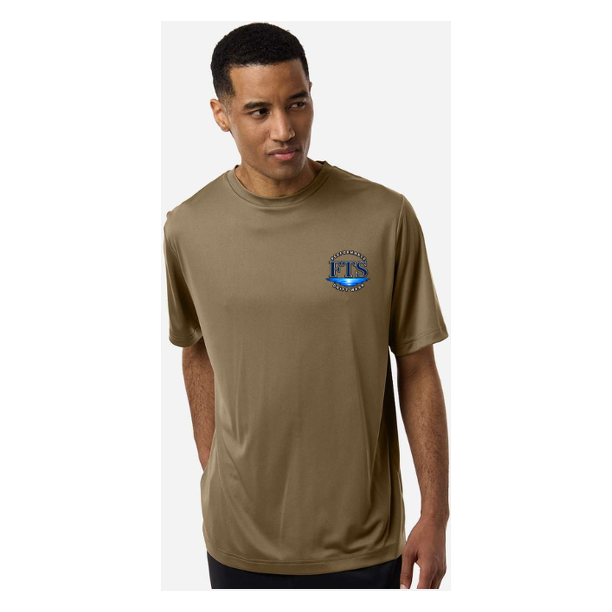 Reel Addict – Men's Short Sleeve - Coyote Brown - Front