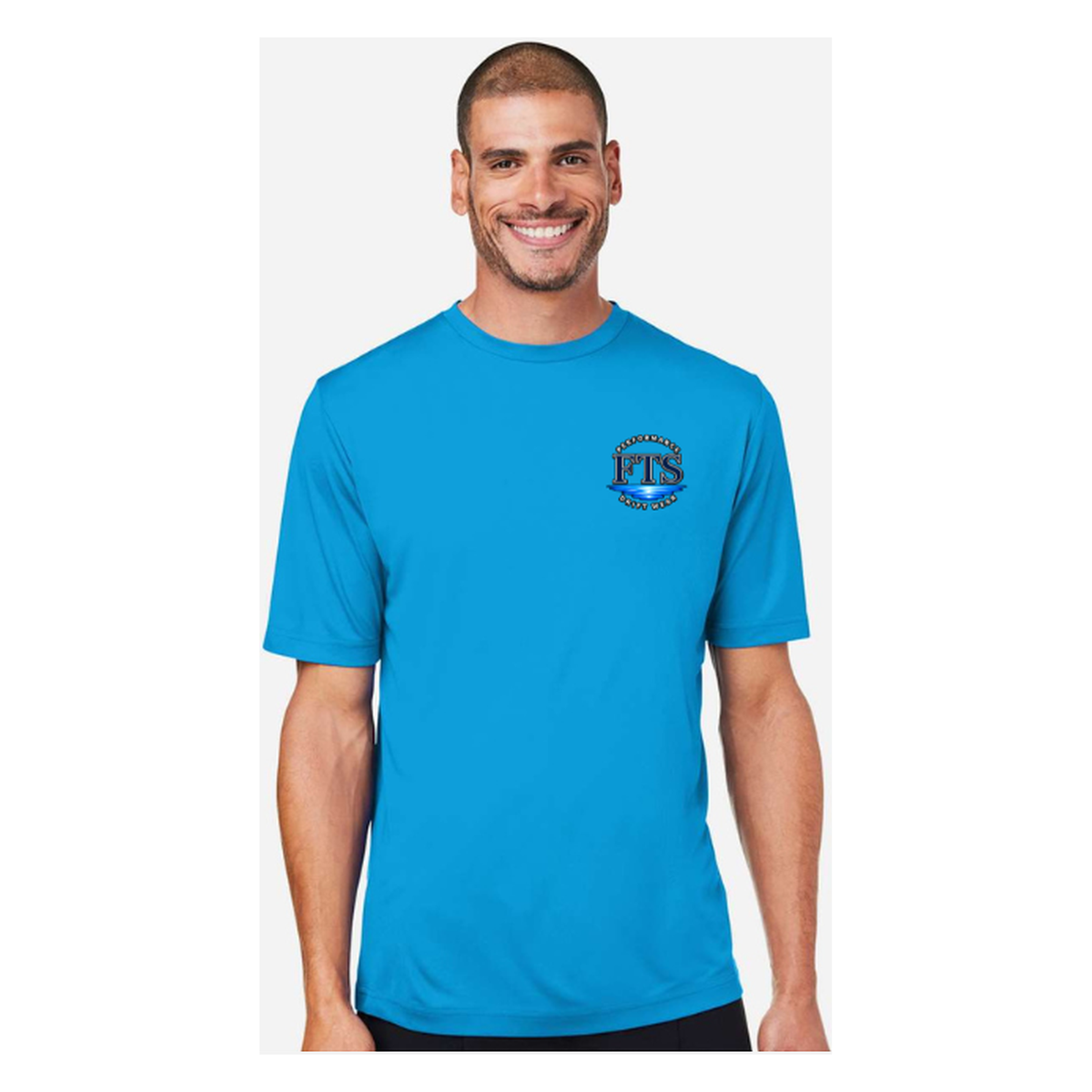 Reel Addict – Men's Short Sleeve - Electric Blue - Front