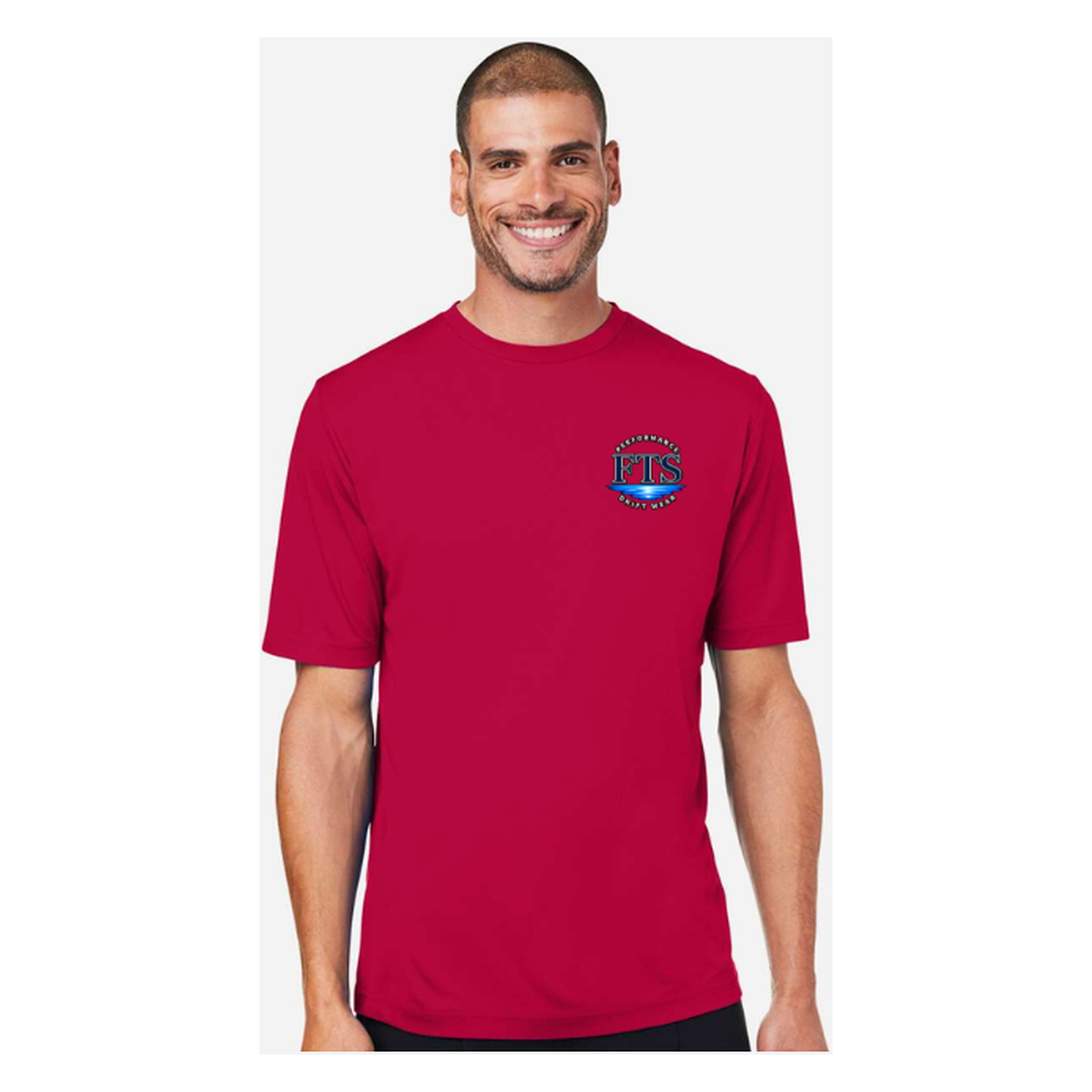 Reel Addict – Men's Short Sleeve - Marina Red - Front