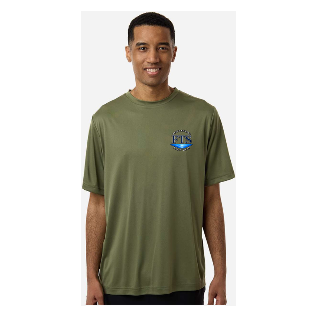 Florida Fisherman – Men's Short Sleeve - Military Green - Front