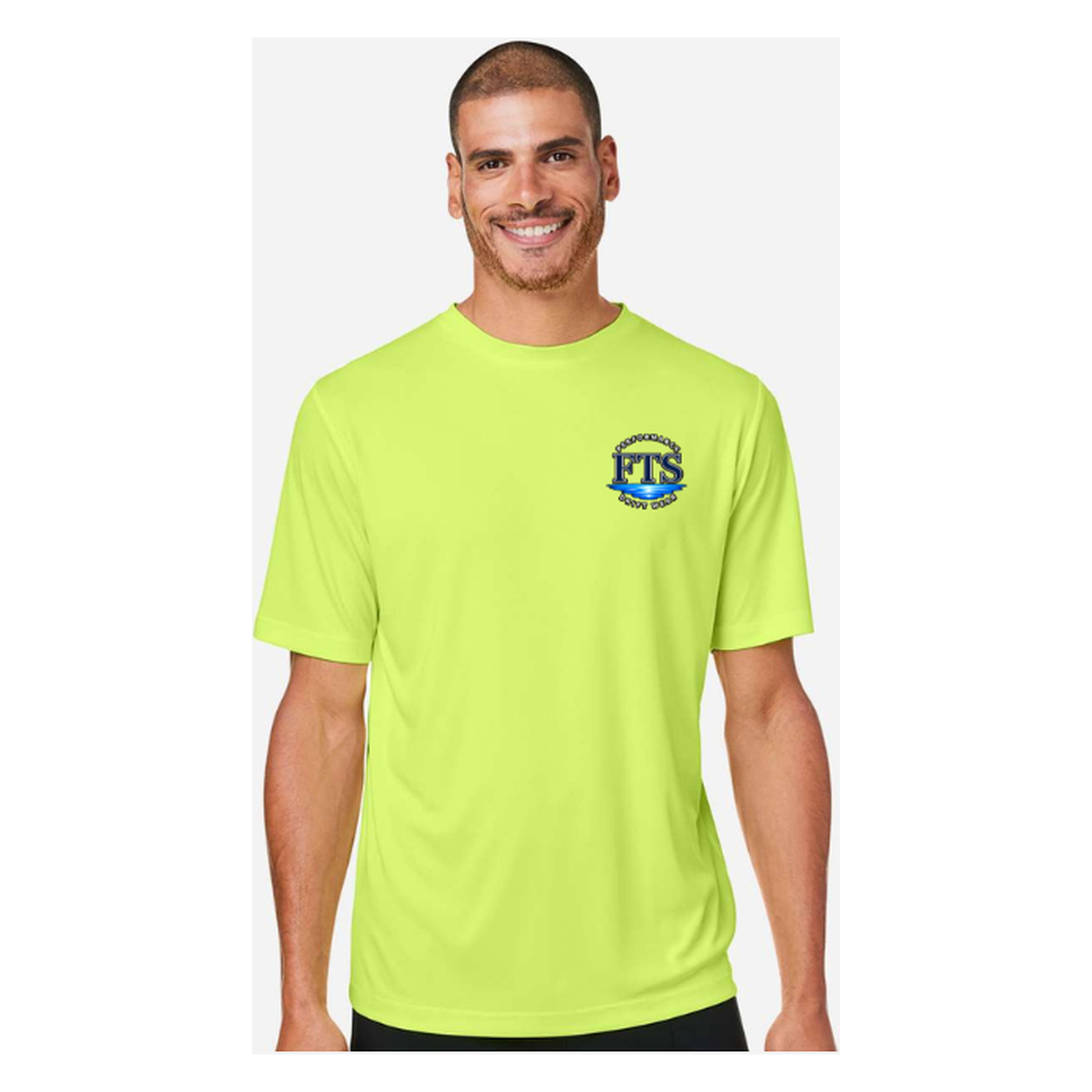 Reel Addict – Men's Short Sleeve - Safety Yellow - Front