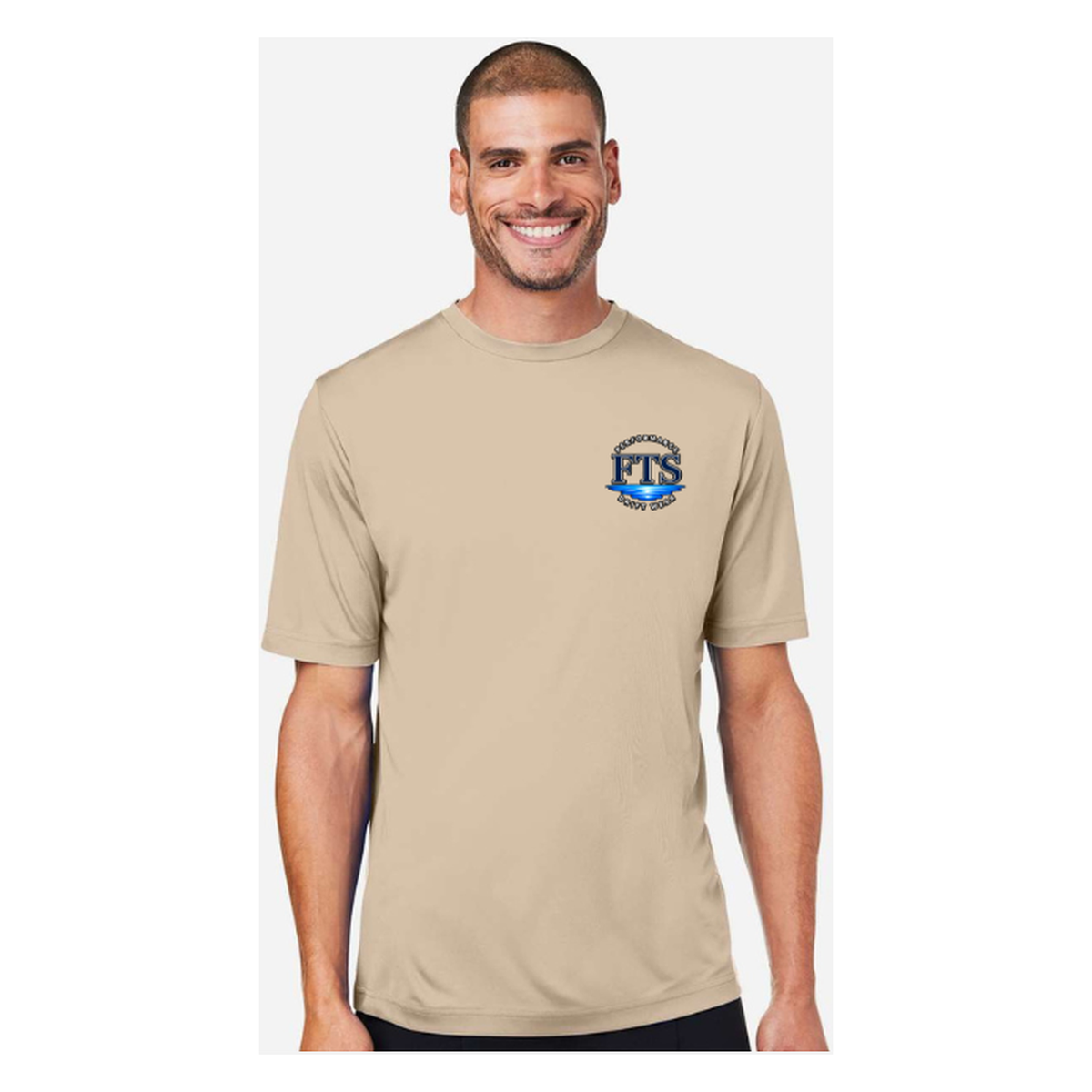Reel Addict – Men's Short Sleeve - Stone - Front