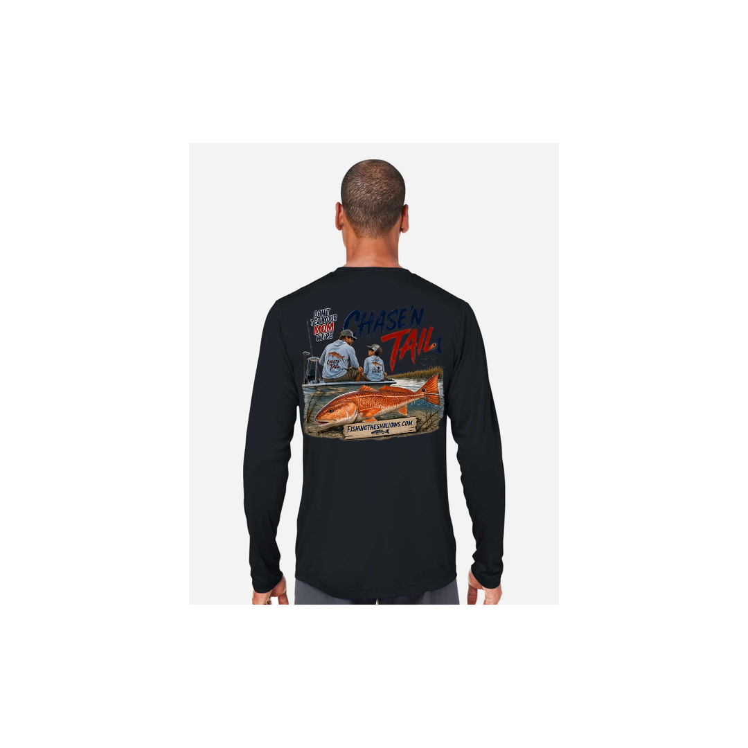 Dad and Son – Men's Long Sleeve in Black - back view