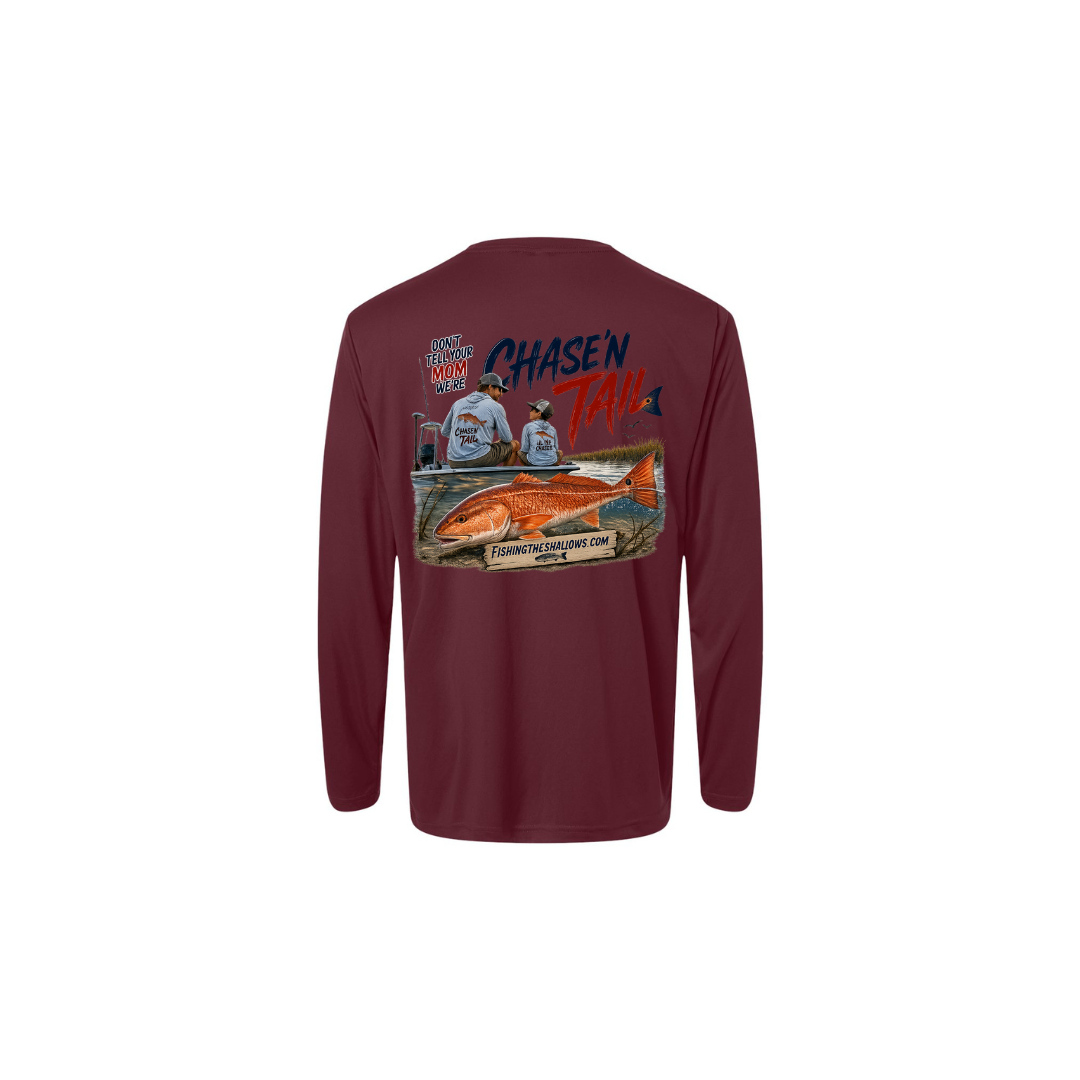 Dad and Son – Men's Long Sleeve in Burgundy - back view