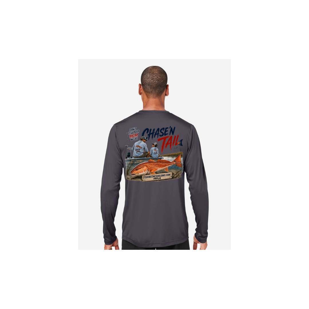 Dad and Son – Men's Long Sleeve in Carbon - back view
