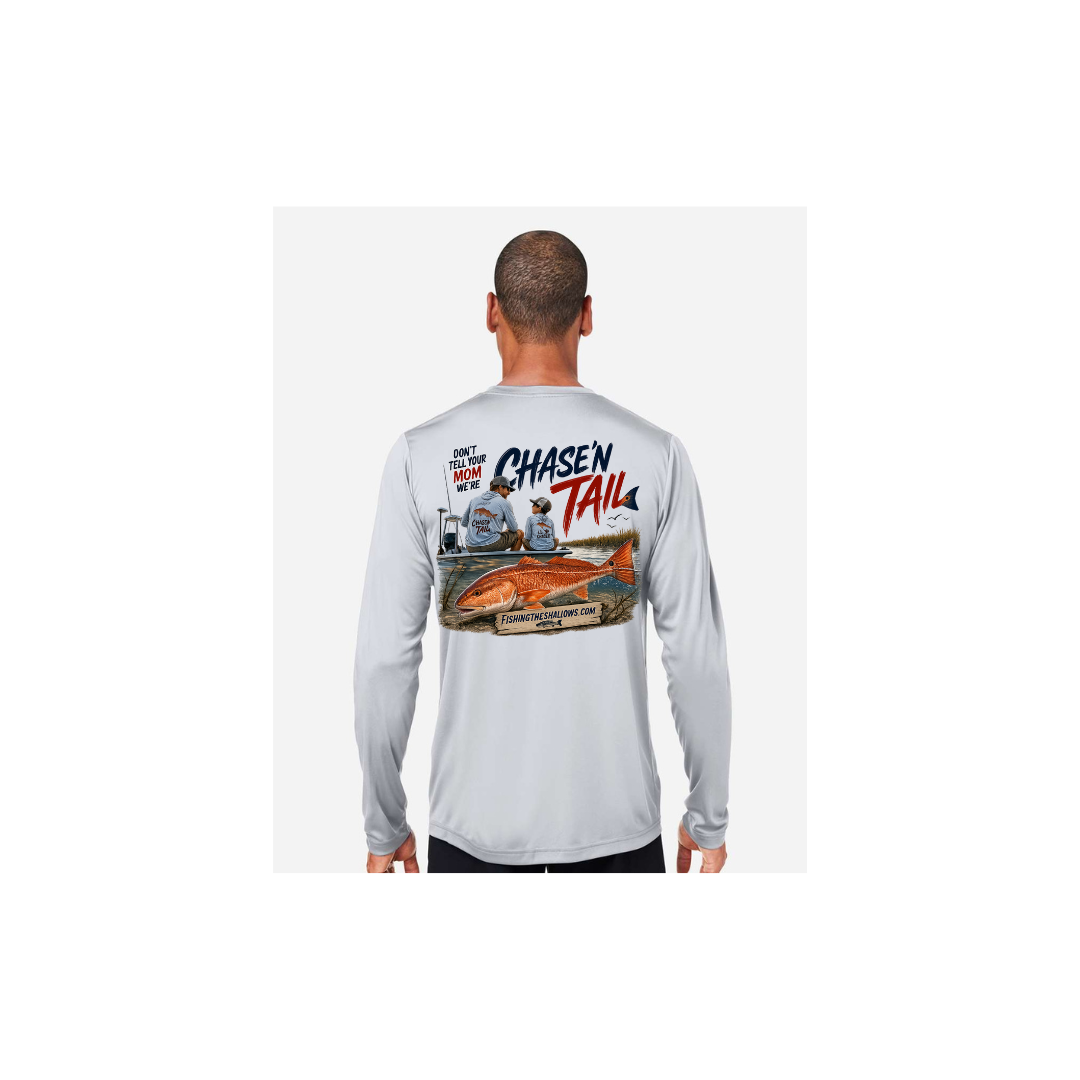 Dad and Son – Men's Long Sleeve in Platinum - back view